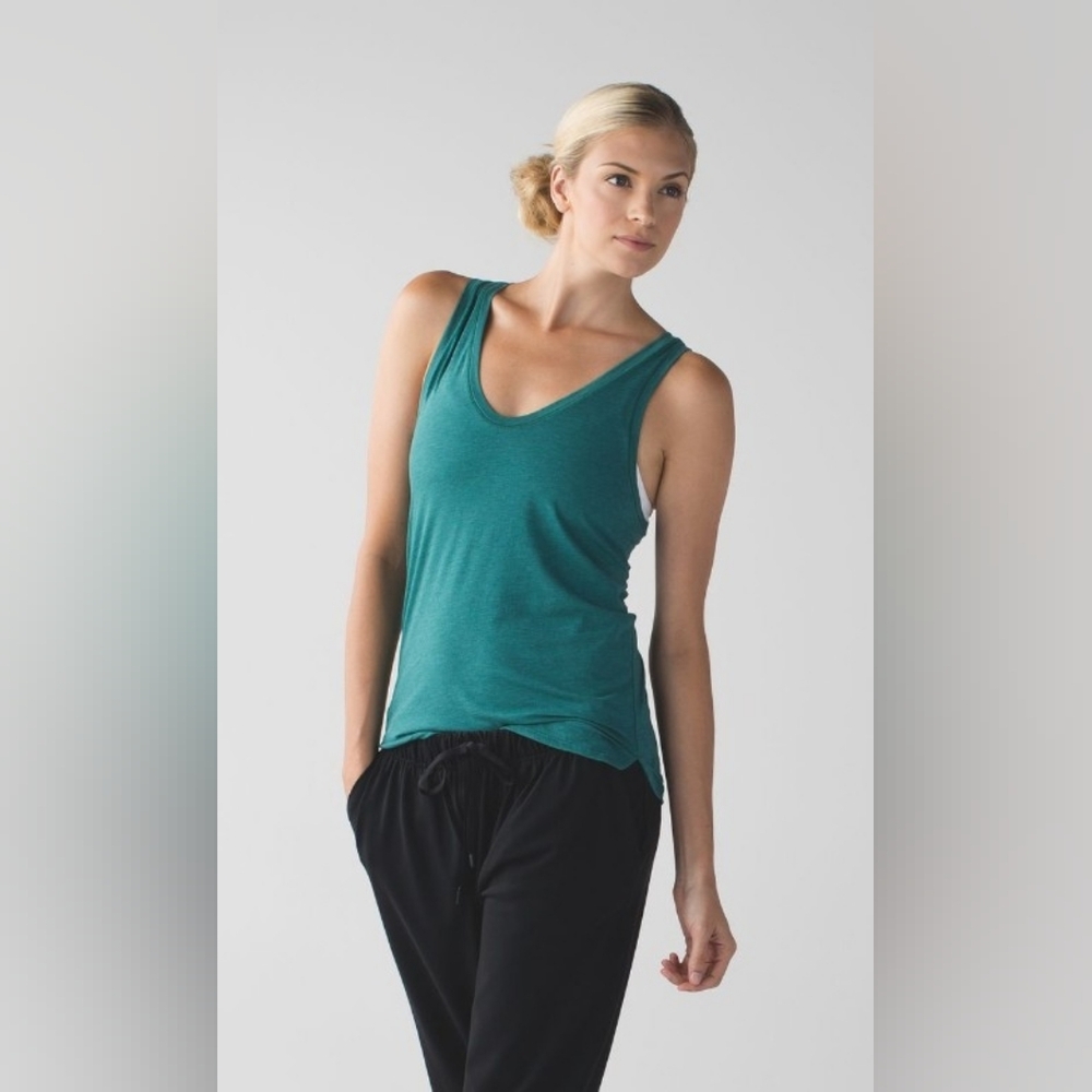 Lululemon Cotton Tank Top In Green Size 2